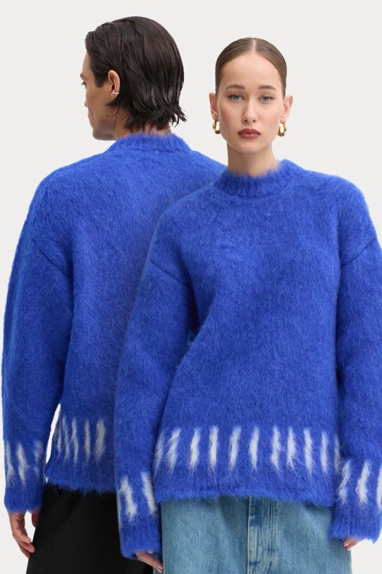 Sunnei maglione in lana lana blu RTWXKNW005