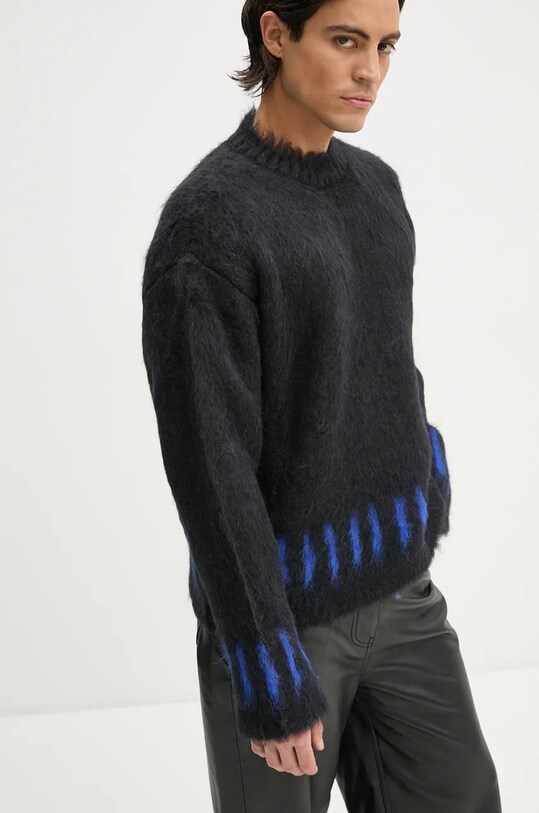 Μάλλινο πουλόβερ Sunnei RTWXKNW005 σκούρο μπλε AW24