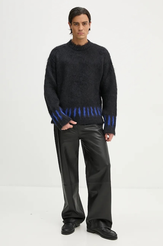 Sunnei pulover de lana bleumarin RTWXKNW005