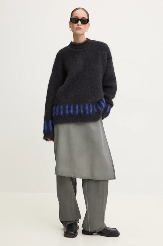 Sunnei pulover de lana RTWXKNW005 bleumarin