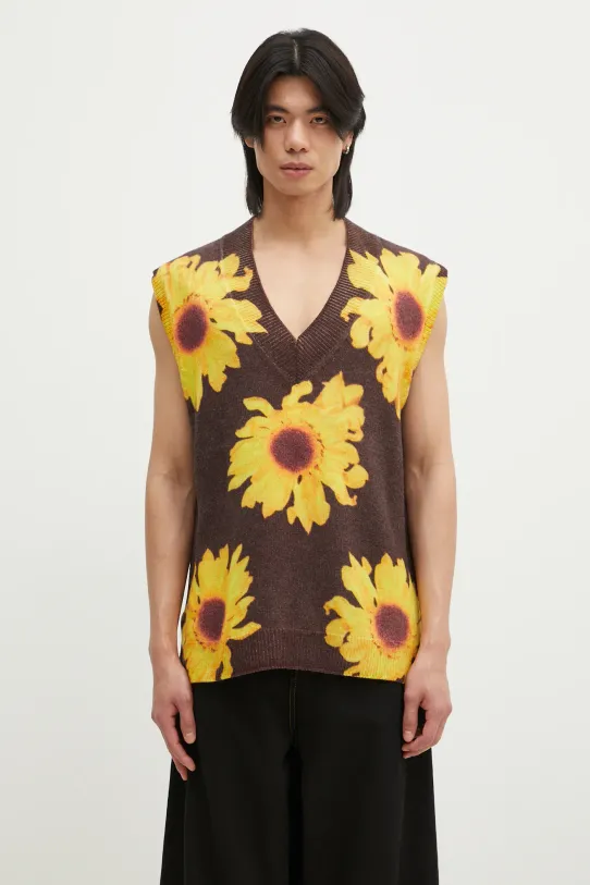 Шерстяной жилет JW Anderson Printed Vest шерсть коричневый KW1305.YN0008.685