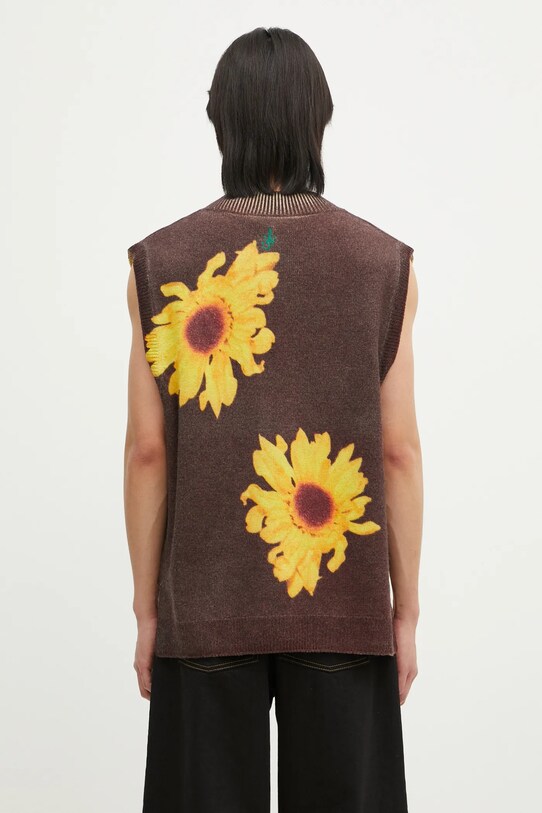 Odzież JW Anderson kamizelka wełniana Printed Vest KW1305.YN0008.685 brązowy
