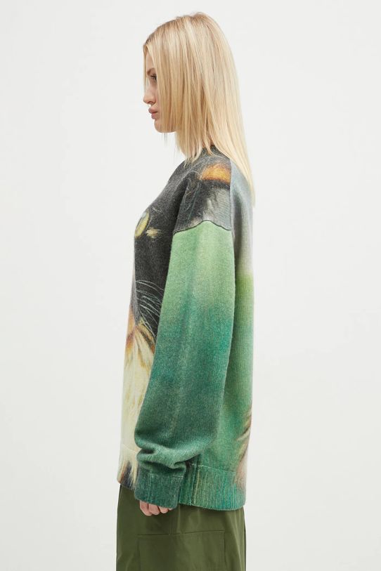 Вълнен пуловер JW Anderson Printed Jumper зелен KW1294.YN0373.540