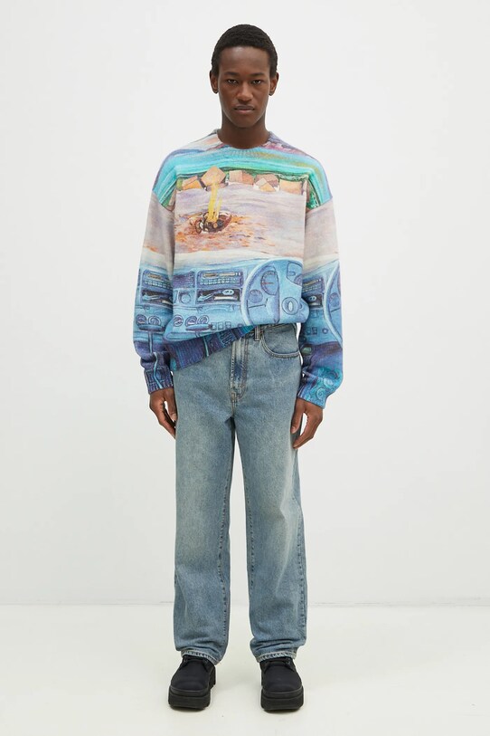 Вовняний светр JW Anderson Printed Jumper KW1294.YN0373.835 блакитний
