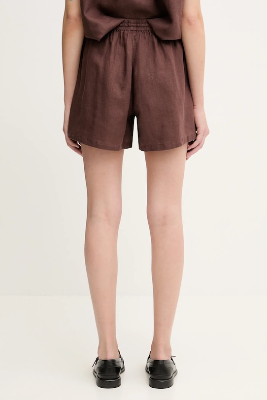 Îmbrăcăminte Samsoe Samsoe pantaloni scurți din in MAREN F23900001 maro