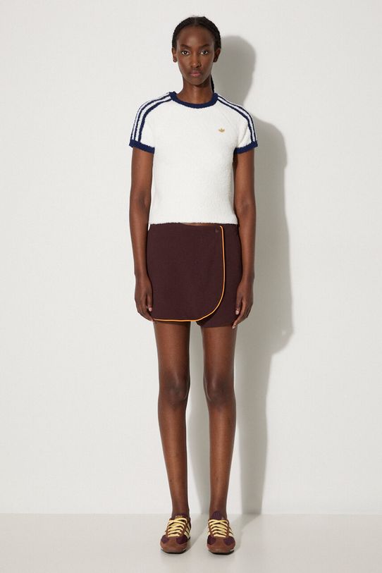 Памучна пола-панталон adidas Originals Skort 80s JC6170 кафяв AW24