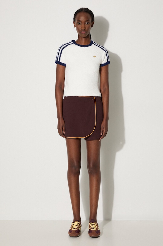 Bavlnené sukňo-nohavice adidas Originals Skort 80s JC6170 hnedá AW24