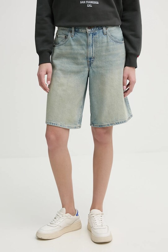 Levi's pantaloni scurți jeans BAGGY DAD bumbac albastru 000MJ