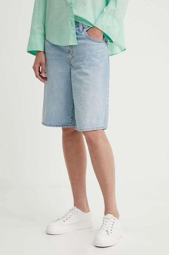 Levi's pantaloni scurți jeans BAGGY DAD bumbac albastru 000MJ