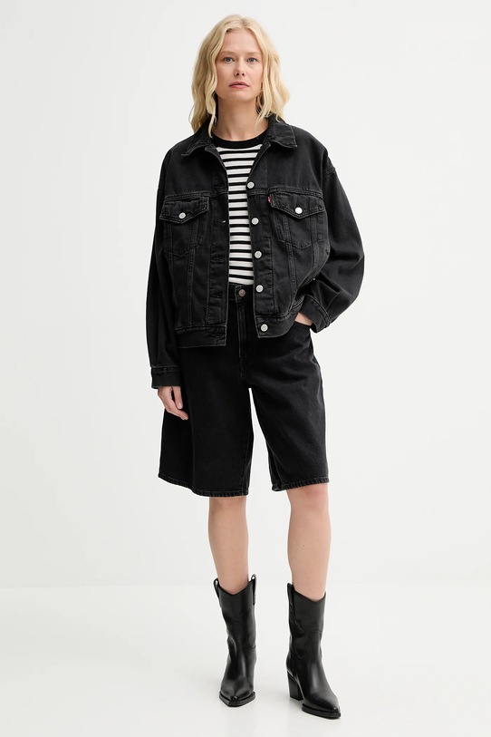 Levi's pantaloni scurți jeans BAGGY DAD 000MJ negru SS25