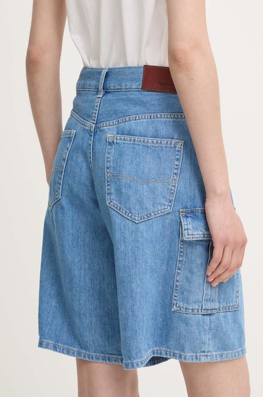 Odzież Pepe Jeans szorty jeansowe RELAXED SHORT HW WORKER PL801136 niebieski