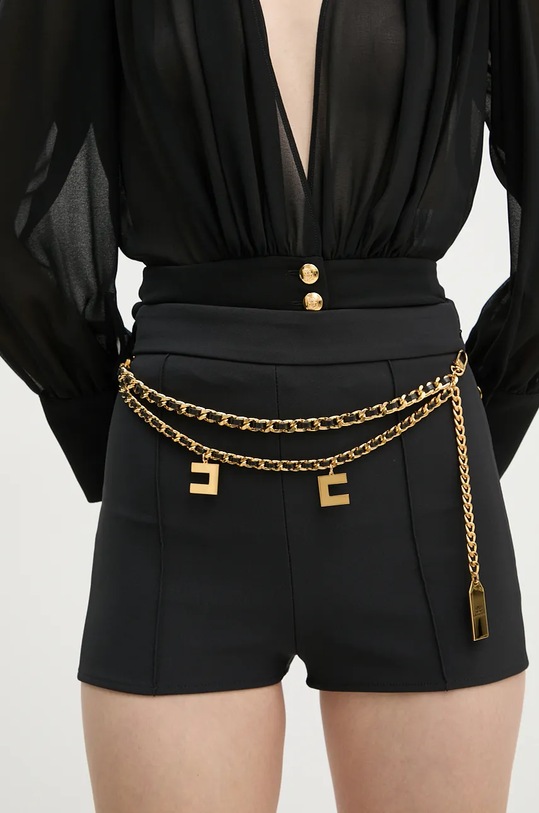 Elisabetta Franchi szorty z elastanem czarny SHT0146E2