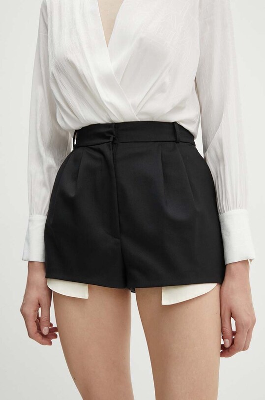 Elisabetta Franchi shorts con aggiunta di lana alta nero SH00646E2