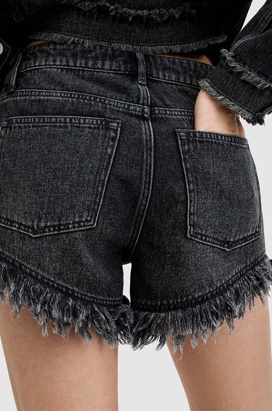 AllSaints pantaloni scurti din bumbac ASTRID FRAY negru W036EA