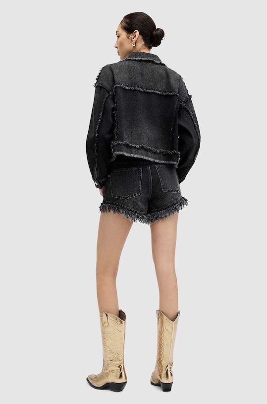 AllSaints pantaloni scurti din bumbac ASTRID FRAY W036EA negru