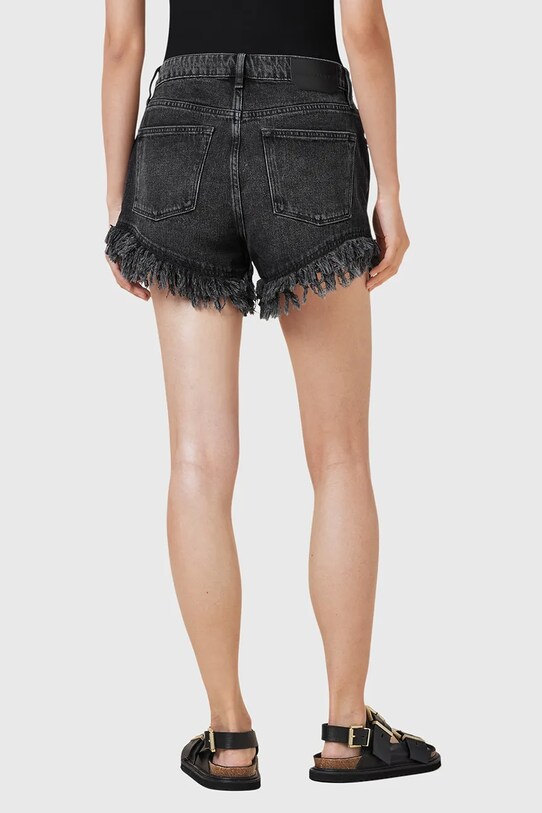 Джинсові бавовняні шорти AllSaints ASTRID FRAY W036EA чорний