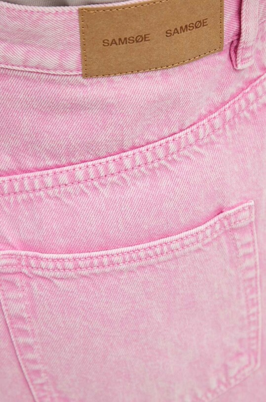 Samsoe Samsoe pantaloni scurti jeans violet F24200183