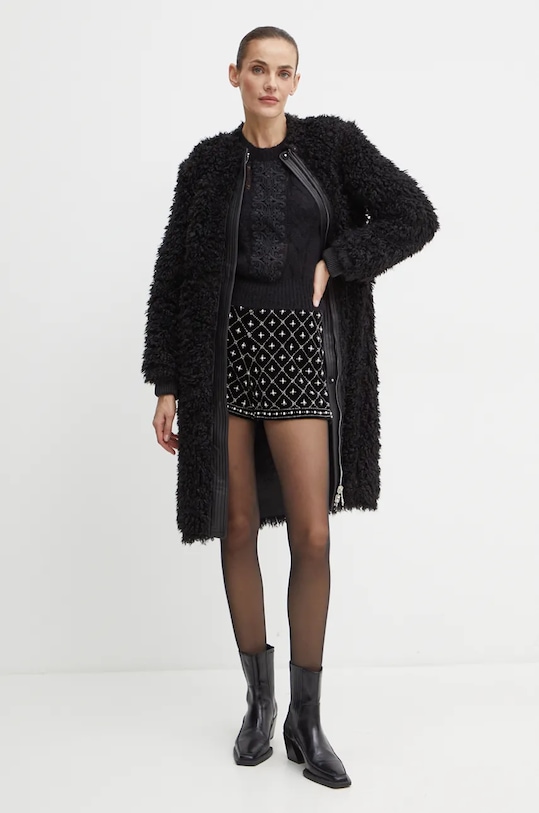 Twinset szorty welurowe 242TT2242 czarny AW24