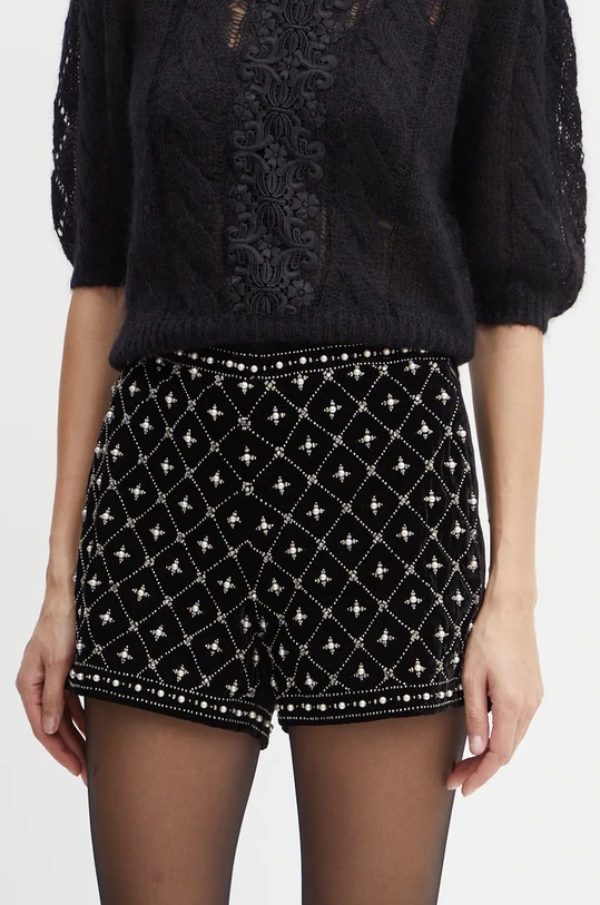 Twinset szorty welurowe czarny 242TT2242