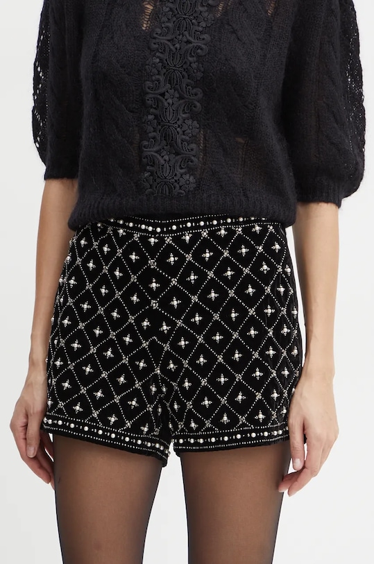 Twinset szorty welurowe czarny 242TT2242