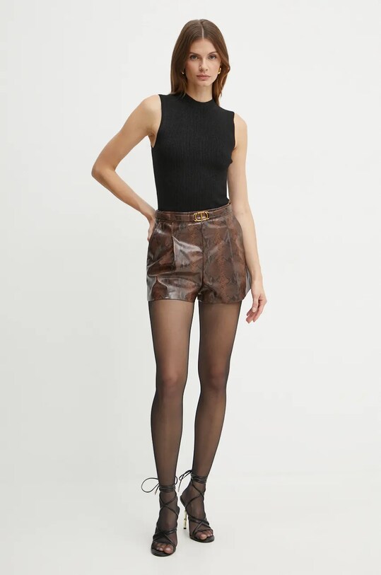 Twinset szorty 242TT2231 brązowy AW24