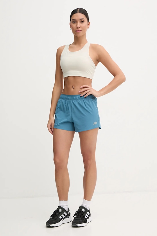 Bežecké šortky New Balance WS41286TEI tyrkysová AW24