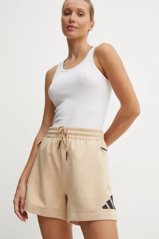 adidas pantaloncini ZNE alta beige JD9584