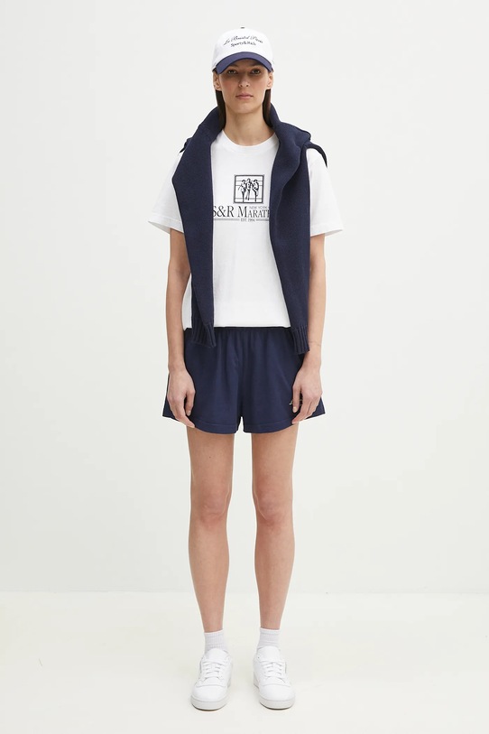 Sporty & Rich cotton shorts Faubourg Disco SH037517619BL32 navy