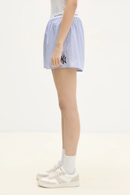Sporty & Rich cotton shorts Yankees Serif SH004505635ST35 blue AW24