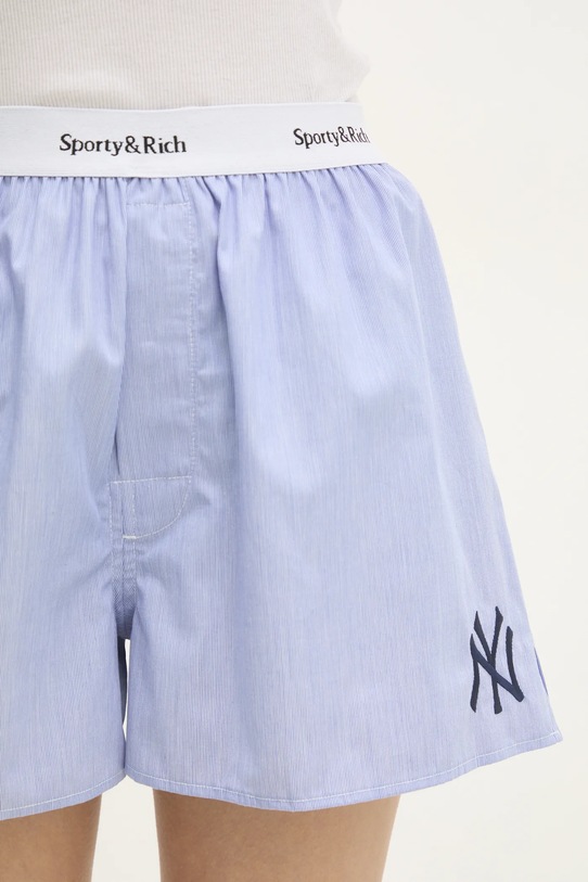 Sporty & Rich cotton shorts Yankees Serif blue SH004505635ST35
