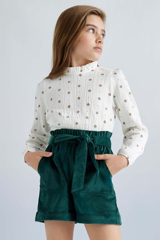 Detské krátke nohavice Mayoral s elastanom zelená 7214.8D.Junior.9BYH