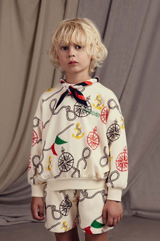 Mini Rodini pantaloni scurți din bumbac pentru copii Nautical casual bej 2463011000