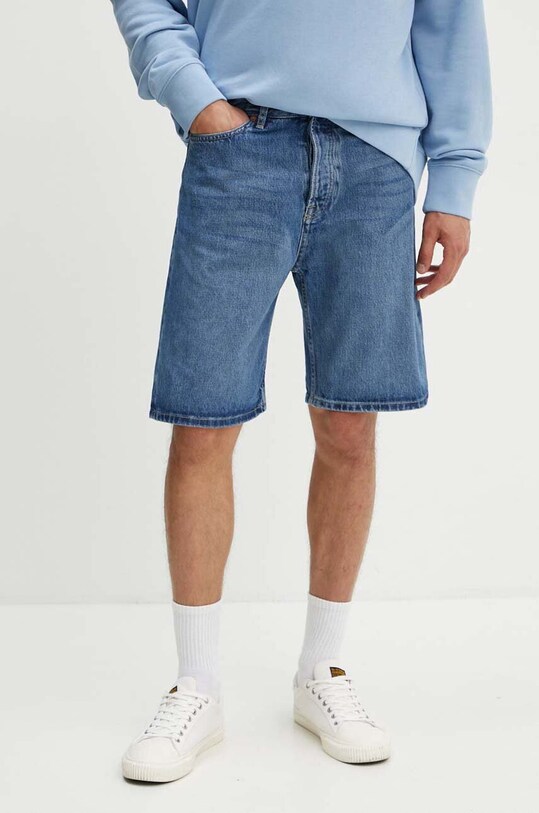 Samsoe Samsoe pantaloni scurti jeans SAEDDIE jeans albastru M24200009