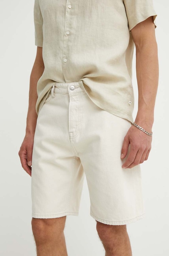Samsoe Samsoe pantaloni scurti jeans SAEDDIE bumbac bej M24200004