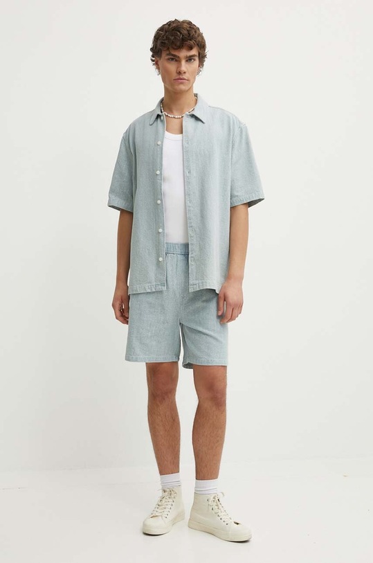 Samsoe Samsoe pantaloni scurti jeans SAJABARI M24200049 albastru SS25