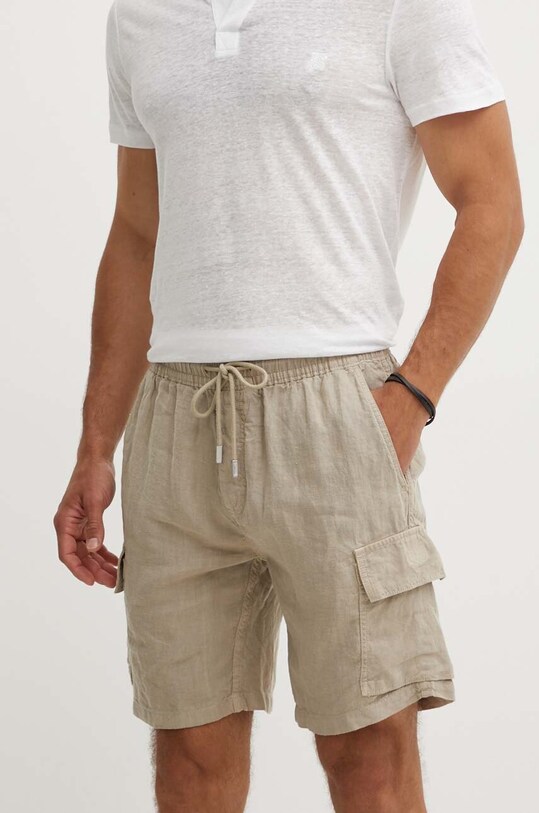 Лляні шорти Vilebrequin BAIE льон бежевий BAIU3U01