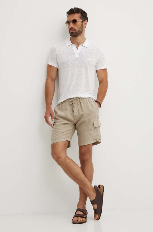 Лляні шорти Vilebrequin BAIE BAIU3U01 бежевий AA00