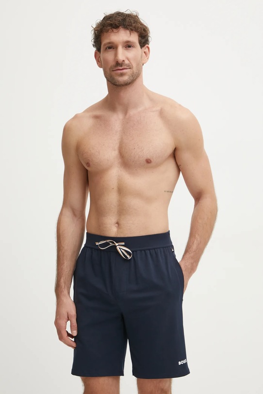 BOSS szorty lounge z elastanem granatowy 50515394