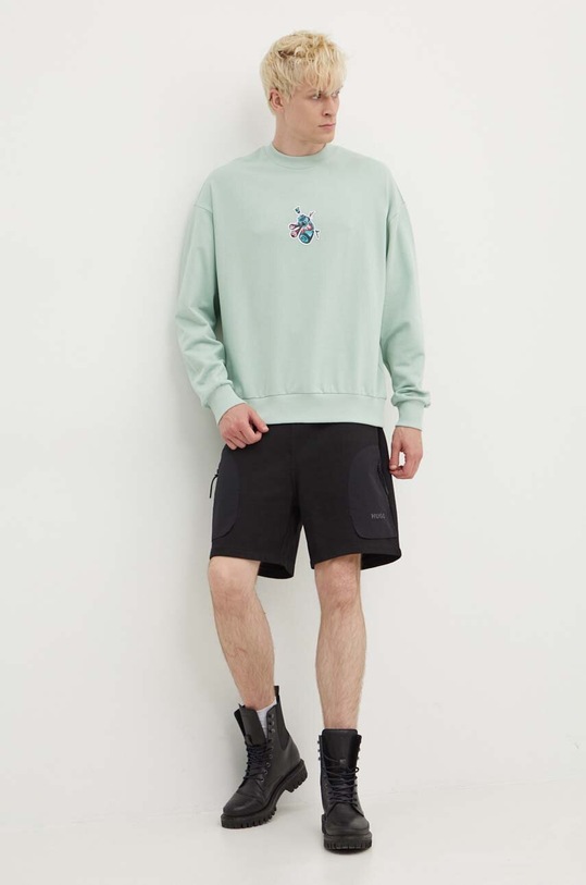 Bavlněné šortky HUGO 50516684 černá AW24