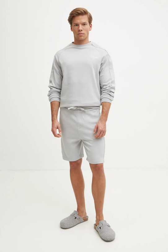 Společenské bavlněné šortky HUGO 50520492 šedá AW24