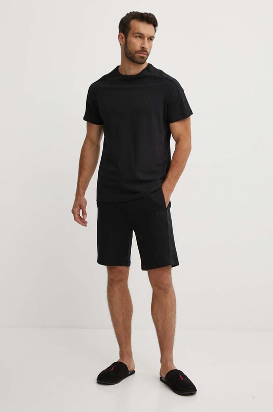 HUGO pantaloni scurți din bumbac lounge 50520492 negru AW24