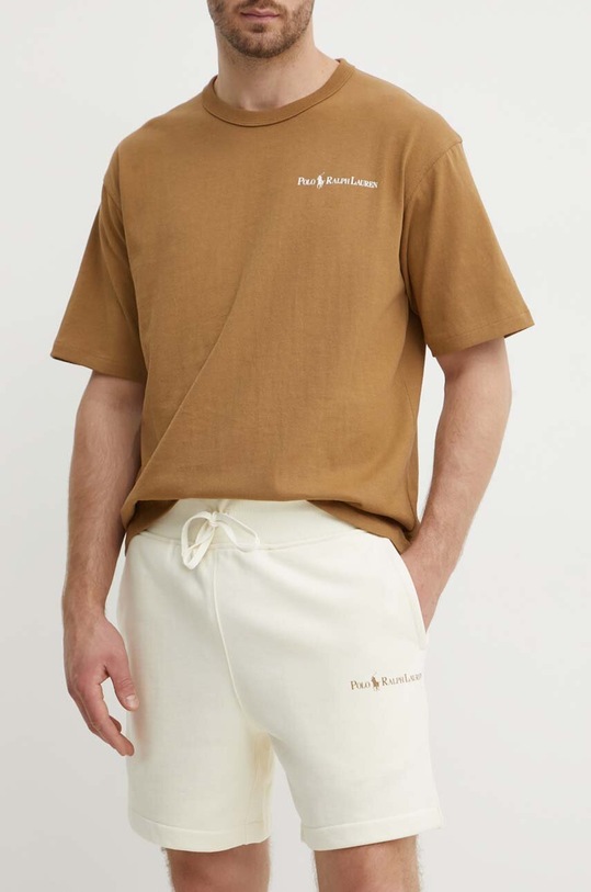 Kratke hlače Polo Ralph Lauren bez uzorka bež 710950134