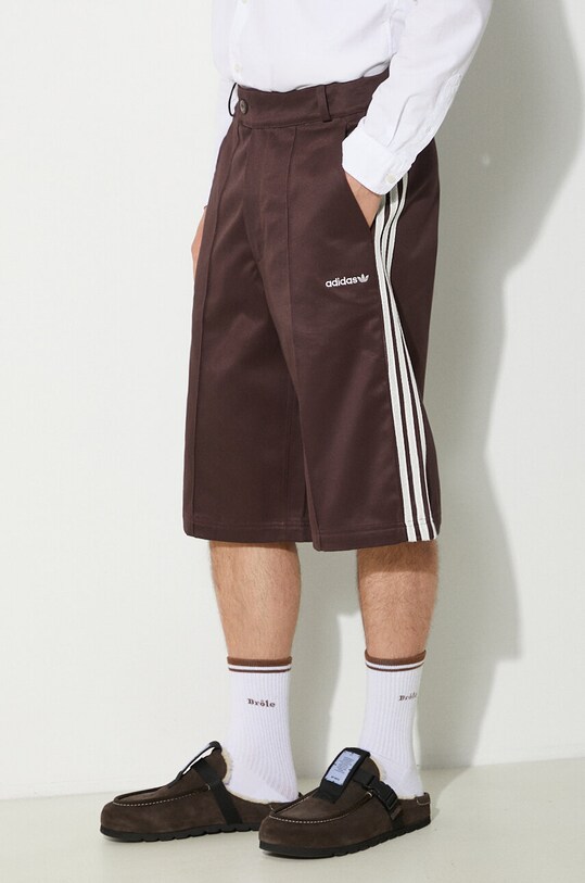 adidas Originals pantaloncini in cotone 80s 3-Stripes 11IN Bermuda marrone JC6524