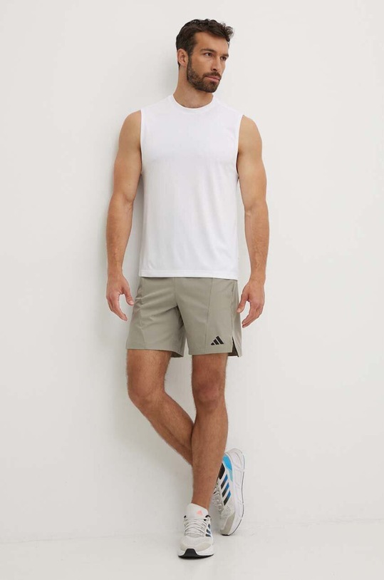 adidas Performance pantaloni scurți de antrenament Designed for Training IS3821 bej AW24