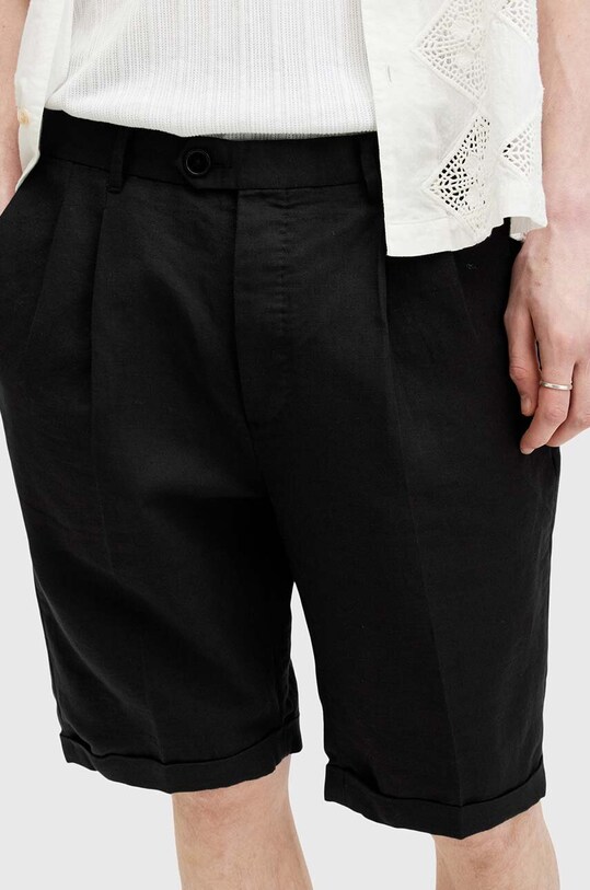 Îmbrăcăminte AllSaints pantaloni scurti din in ORA TALLIS M013TA negru
