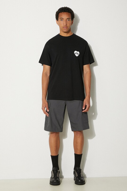 Бавовняні шорти Carhartt WIP I028246.8702 сірий AW24