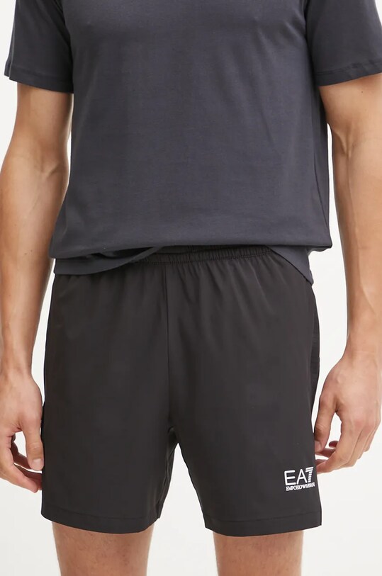 Къс панталон за трениране EA7 Emporio Armani еластичен черен PNDDZ.6DPS01.1200