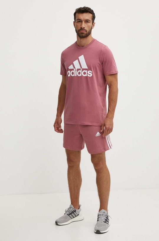 Бавовняні шорти adidas Essentials JG8492 рожевий AW24