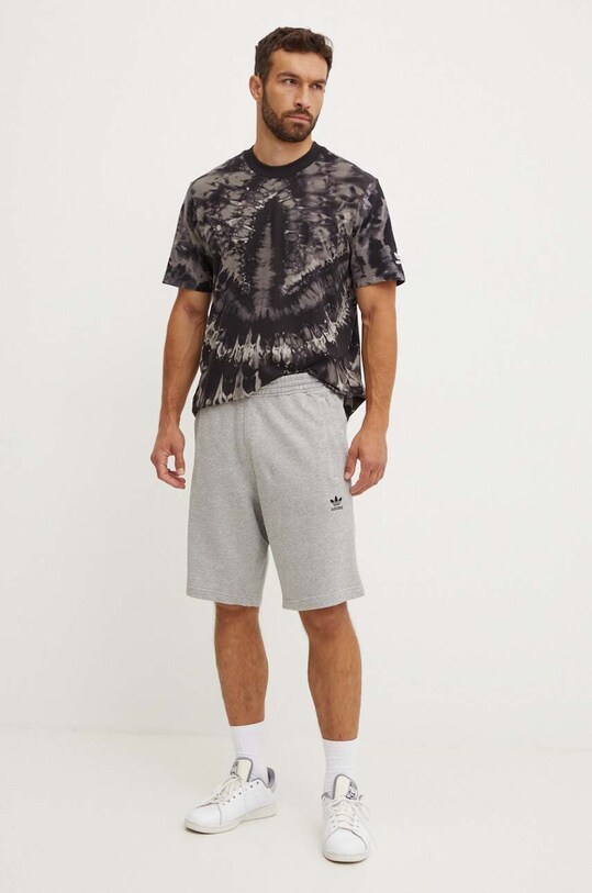Βαμβακερό σορτσάκι adidas Originals IY8517 γκρί SS25
