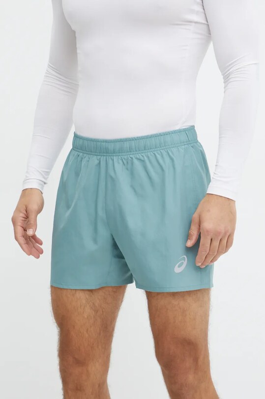 Asics pantaloni scurți de alergare Core panza turcoaz 2011C336.301